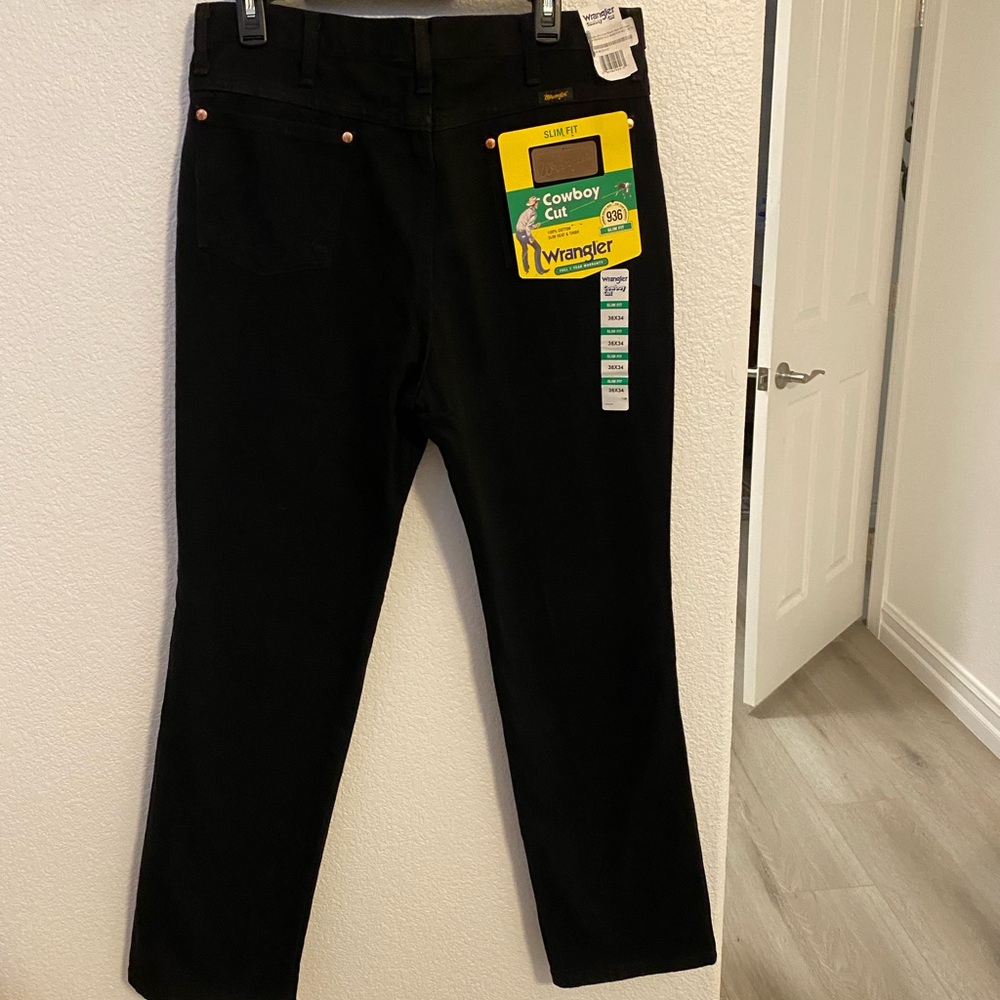 Wrangler Slim Fit Black Cowboy Cut Jeans 936 size 36x34